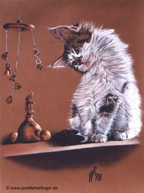 Katze  mit Glockenspiel